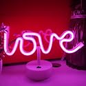 JYWJ Neon Signs with Holder Base,USB or 3-AA Battery Powered Neon Light,LED Table Decoration,Bedroom Wall Decoration,Birthday Gift,Wedding Supplies