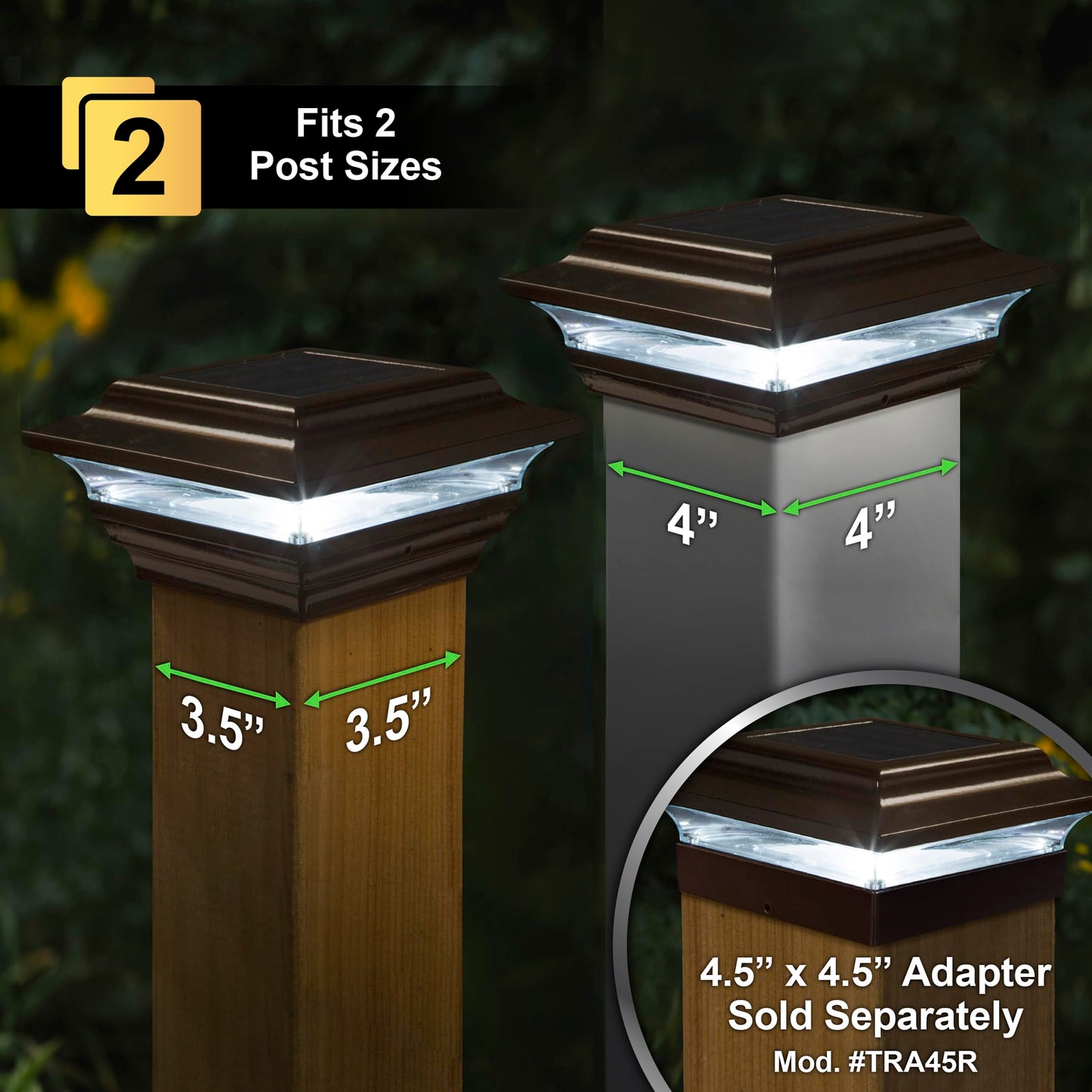 Classy Caps SL211R Aluminum Imperial Solar Post Cap, 4" x 4", Bronze