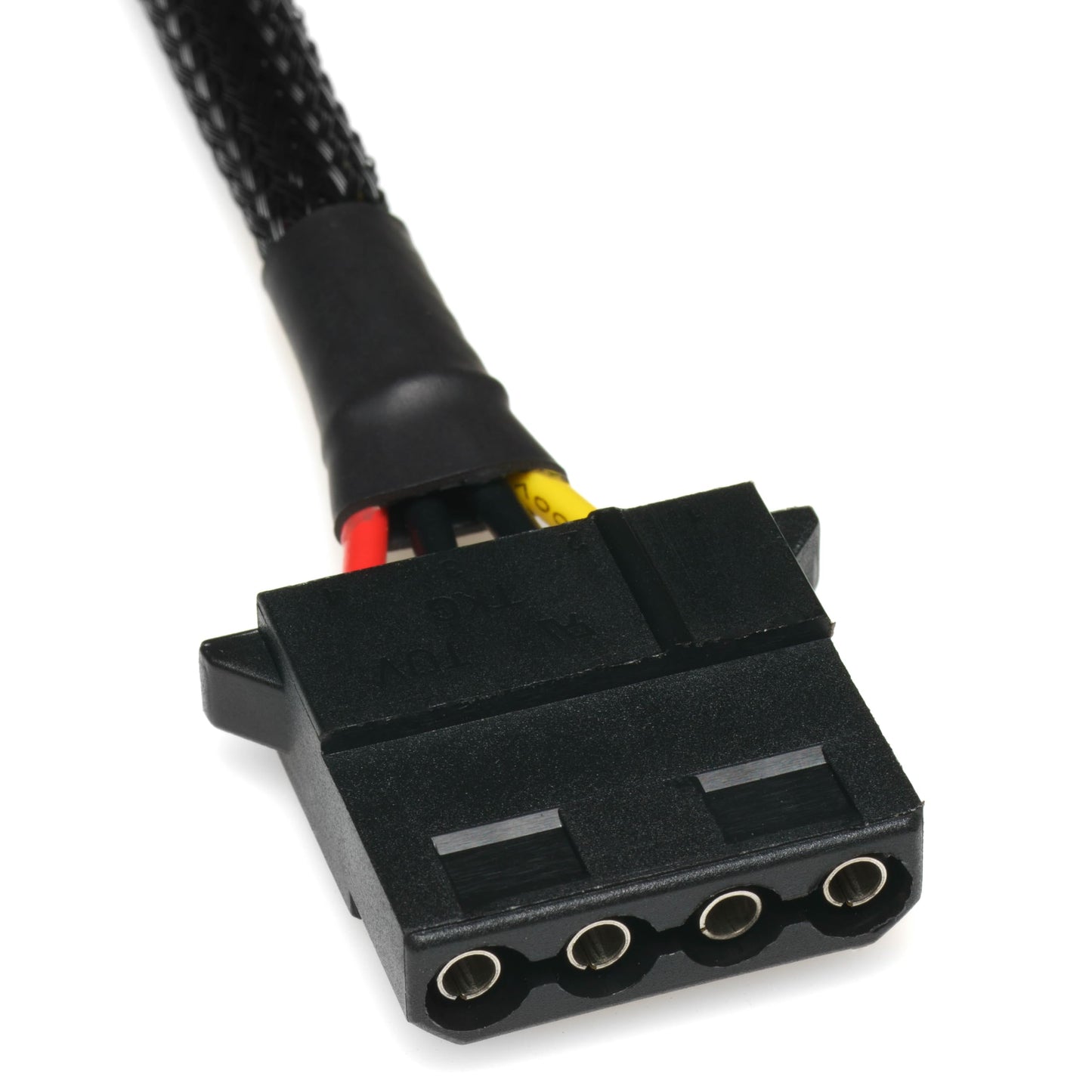 CRJ 12-inch (30cm) SATA to Dual Molex Power Adapter Cable - Black Sleeved, Power Two Peripheral Devices with a 15-Pin SATA Connection