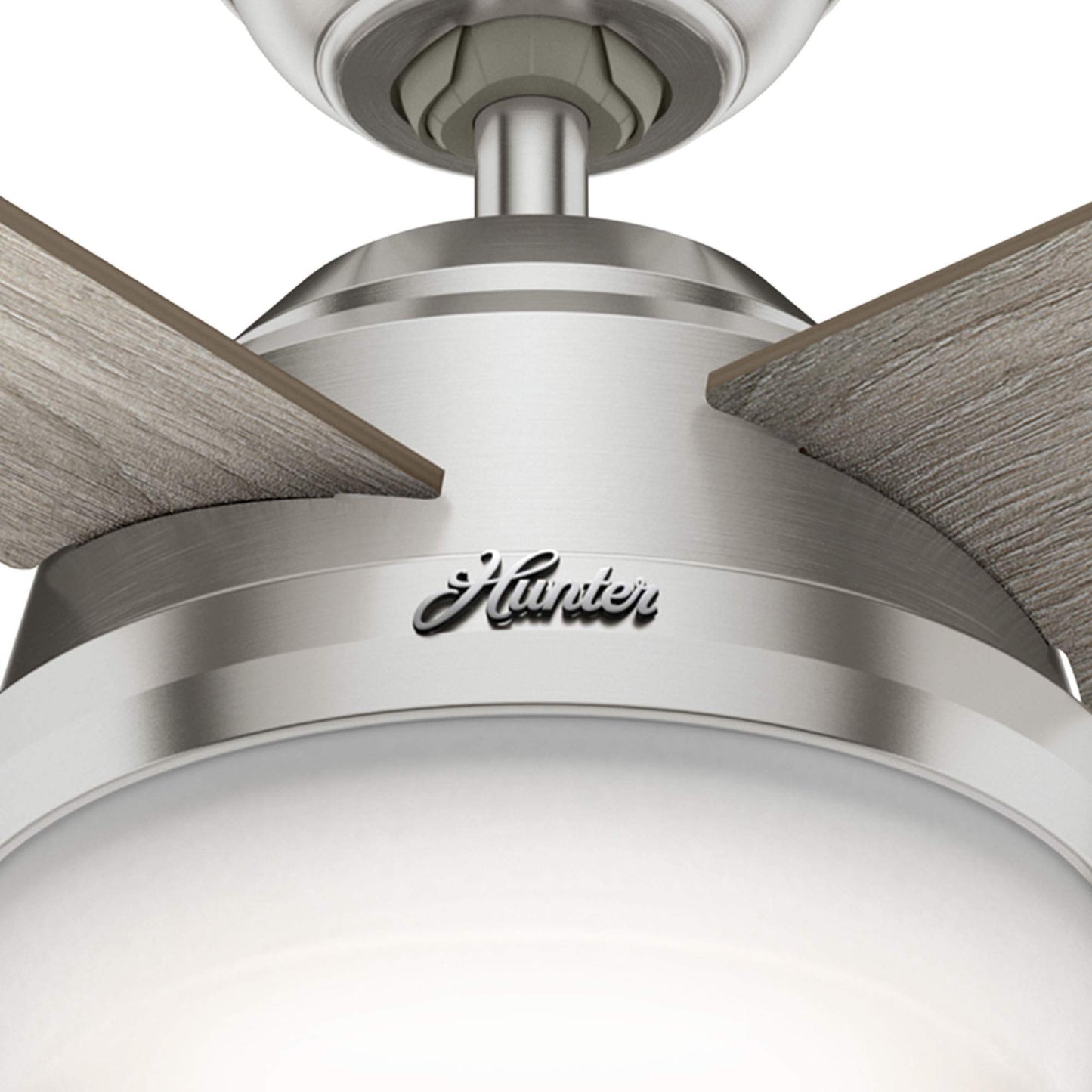 Hunter Fan 52 inch Contemporary Indoor Brushed Nickel Ceiling Fan with Light Kit and Remote Control (Renewed)