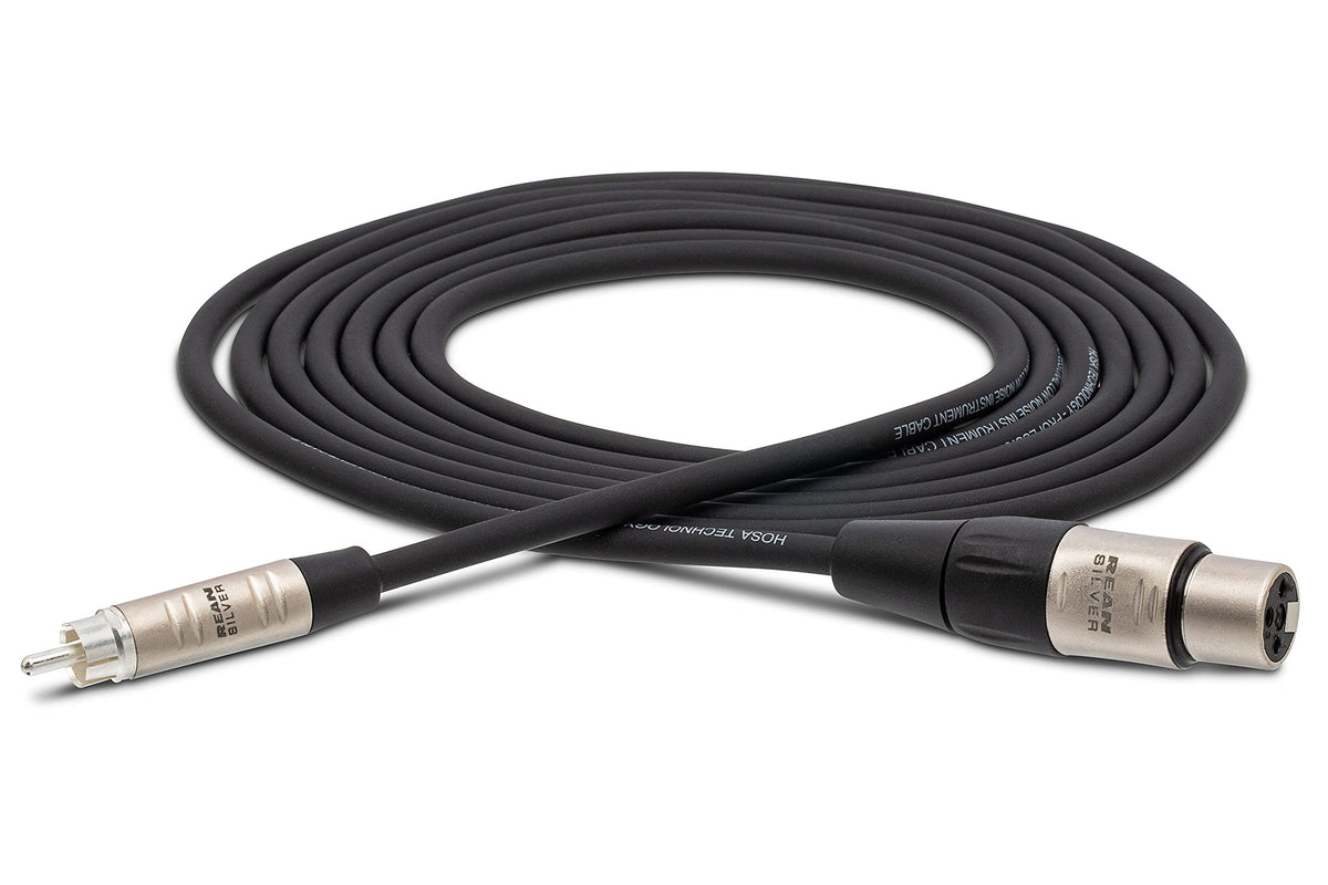 Hosa HXR-005 Pro Unbalanced Interconnect, REAN XLR3F to RCA, 5 Feet
