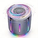 Interactive Spinning Bluetooth Speaker with RGB Light - Metal Fingertip Gyro Desk Gadget, Portable LED Night Light Speaker, USB-C Rechargeable Mini
