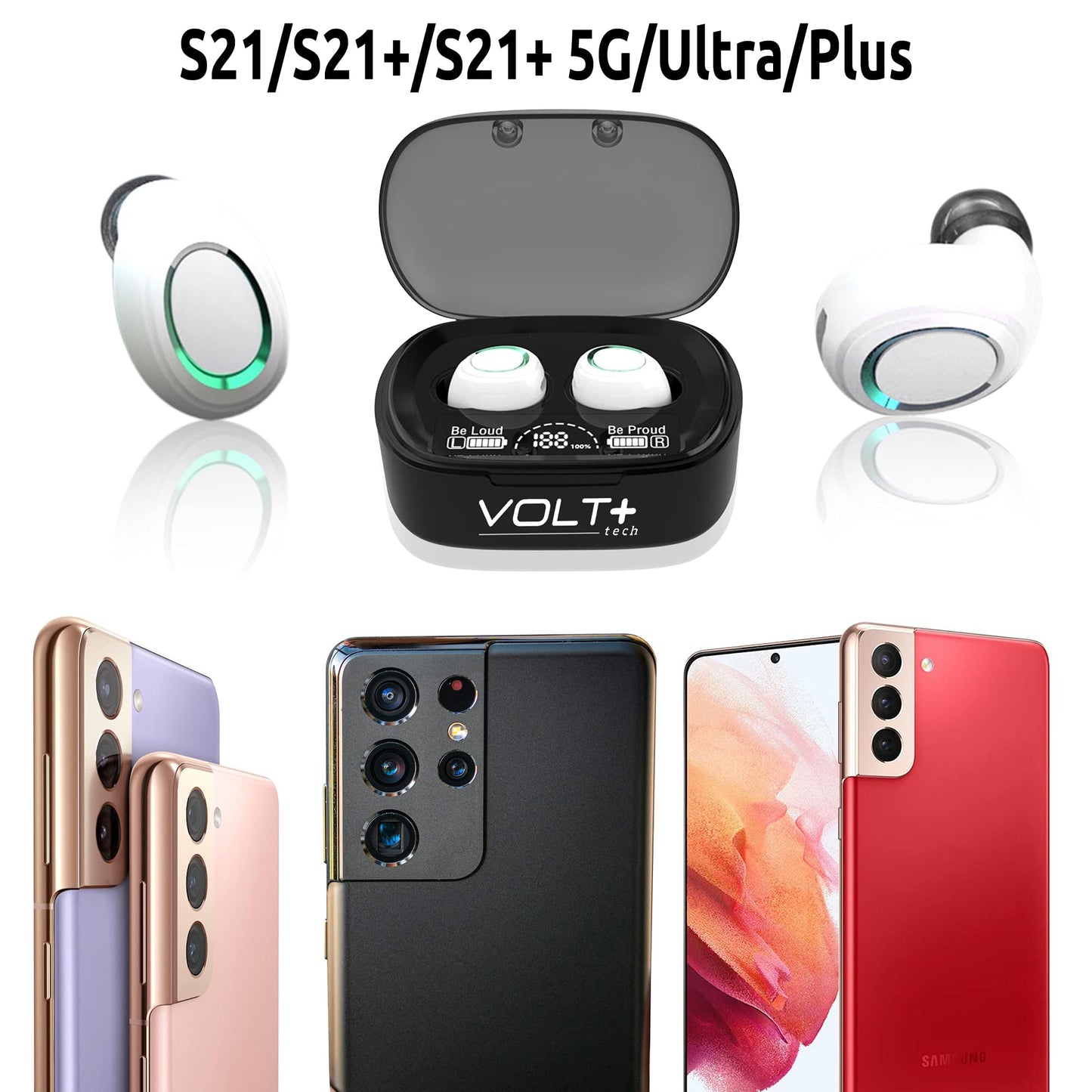 VOLT PLUS TECH Wireless V5.3 PRO Earbuds Compatible with Apple Samsung HP DELL Google Intel Nuc IPX3 Bluetooth Touch Waterproof/Sweatproof/Noise…