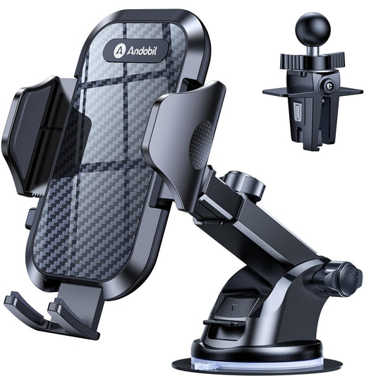 andobil Car Phone Holder, 2026 Military-Grade 89lbs Strongest Suction Phone Holders for Your Car Dashboard/Windshield/Vent Easy Clamp Car Phone Mount
