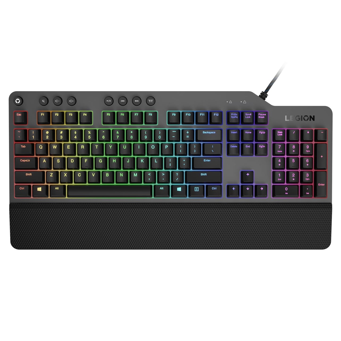 Lenovo GY40T26478 Legion K500 RGB Mechanical Gaming Keyboard, 3 ZONE Full-size Keyboard, 7 user Programmable Hot Keys; 16.8 Million Colors, 50