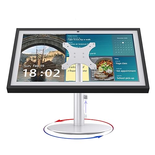 ITSHOM Stand for Echo Show 15 (1st, 2nd Gen), Echo Show 21 with Swivel and Tilt Design, 4-Level Height Settings, Aluminum Mount Stand for Show 21