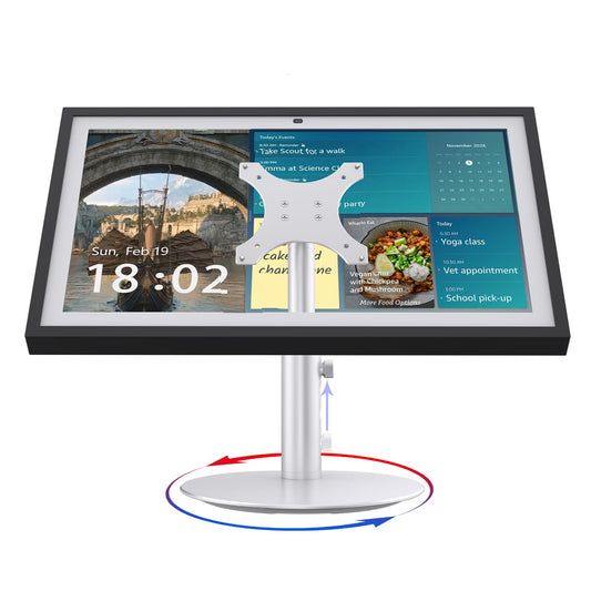 ITSHOM Stand for Echo Show 15 (1st, 2nd Gen), Echo Show 21 with Swivel and Tilt Design, 4-Level Height Settings, Aluminum Mount Stand for Show 21
