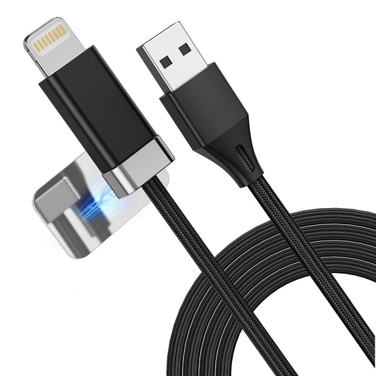 Magtame StayCable USB A to Lightning Cable with Magnetic Keeper 3.3FT, Fast Charging and Data Sync, Braided Anti-Tangle Cord for Phone 12,13,14, Desk…