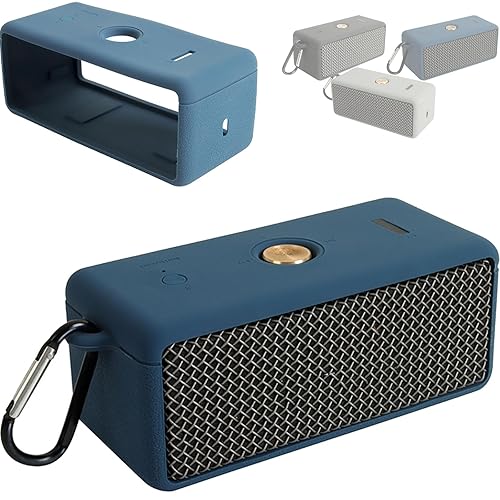 BUCCQTR Silicone Case Protective Cover Soft Portable Shell Compatible with Marshall Emberton Speaker (Blue)