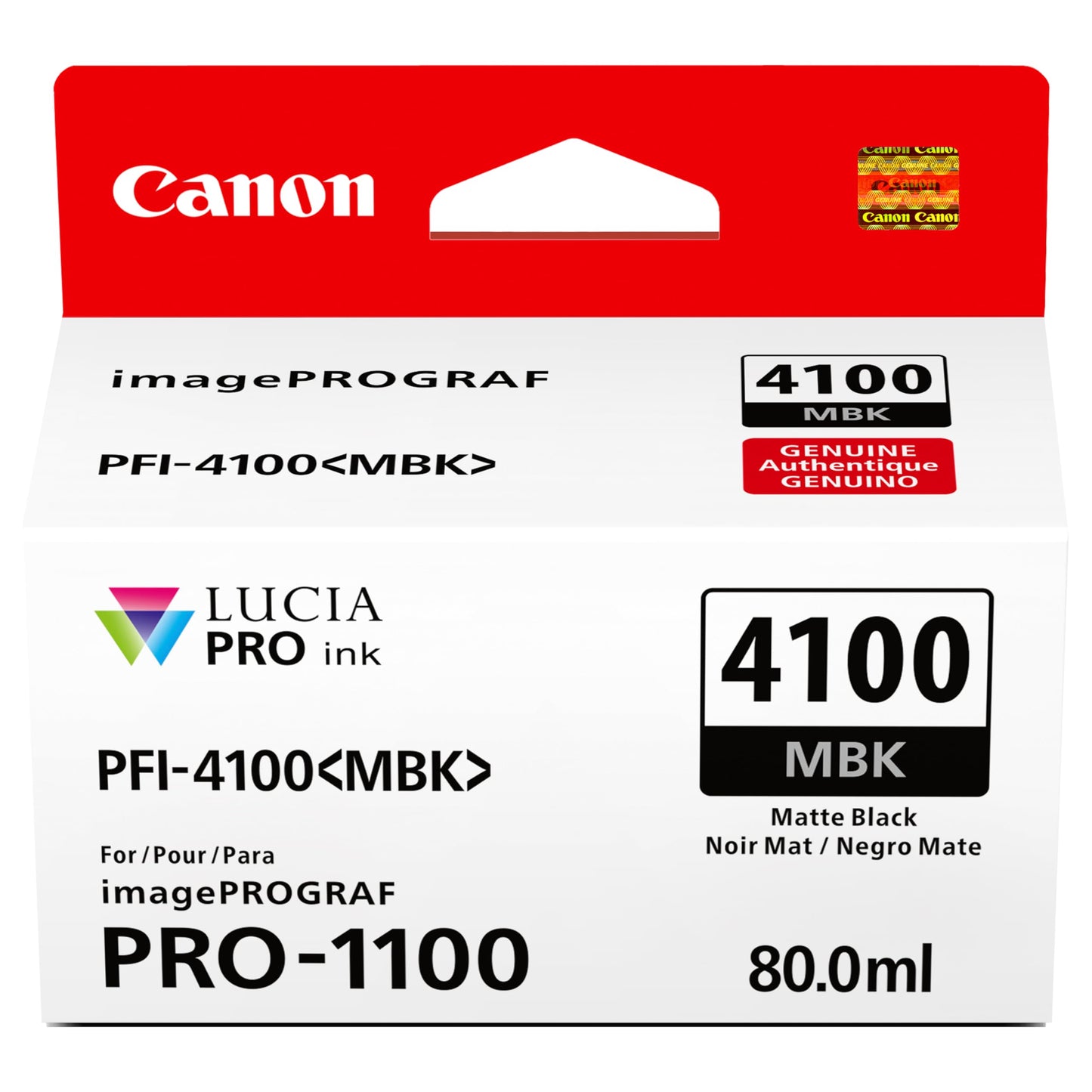 Canon PFI-4100 Genuine Matte Black Ink Tank, Compatible with imagePROGRAF PRO-1100 Printers