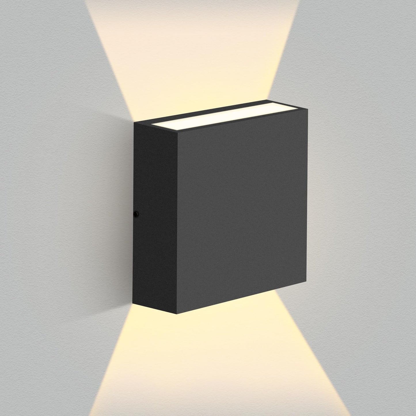 illumishin Modern LED Wall Sconce Outdoor Up Down Wall Lamp, Black Aluminum Waterproof Wall Lights Exterior Light Fixtures 450LM 3000K Hallway Wall