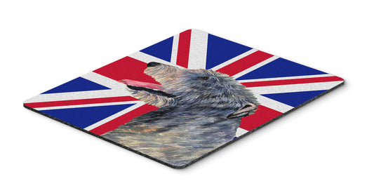 Caroline's Treasures SS4948MP Irish Wolfhound with English Union Jack British Flag Mouse Pad, Hot Pad or Trivet for Home Office Gaming Working