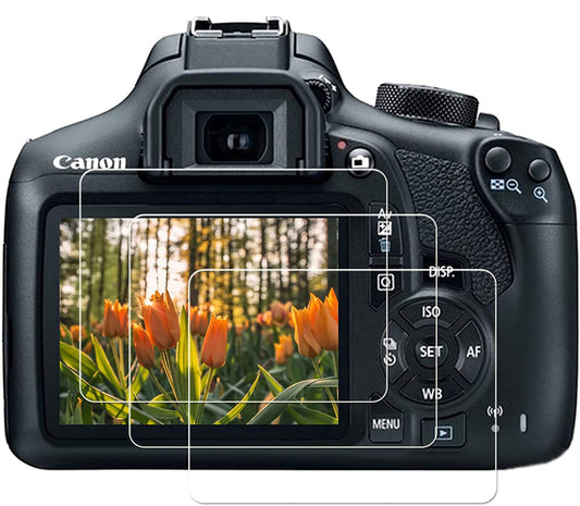 PCTC Rebel T7 T6 T5 Screen Protector for Canon EOS Rebel T7 T6 T5 DSLR Camera, Compatible with Canon EOS 1500D 1300D 1200D Screen Protector(3 Packs)