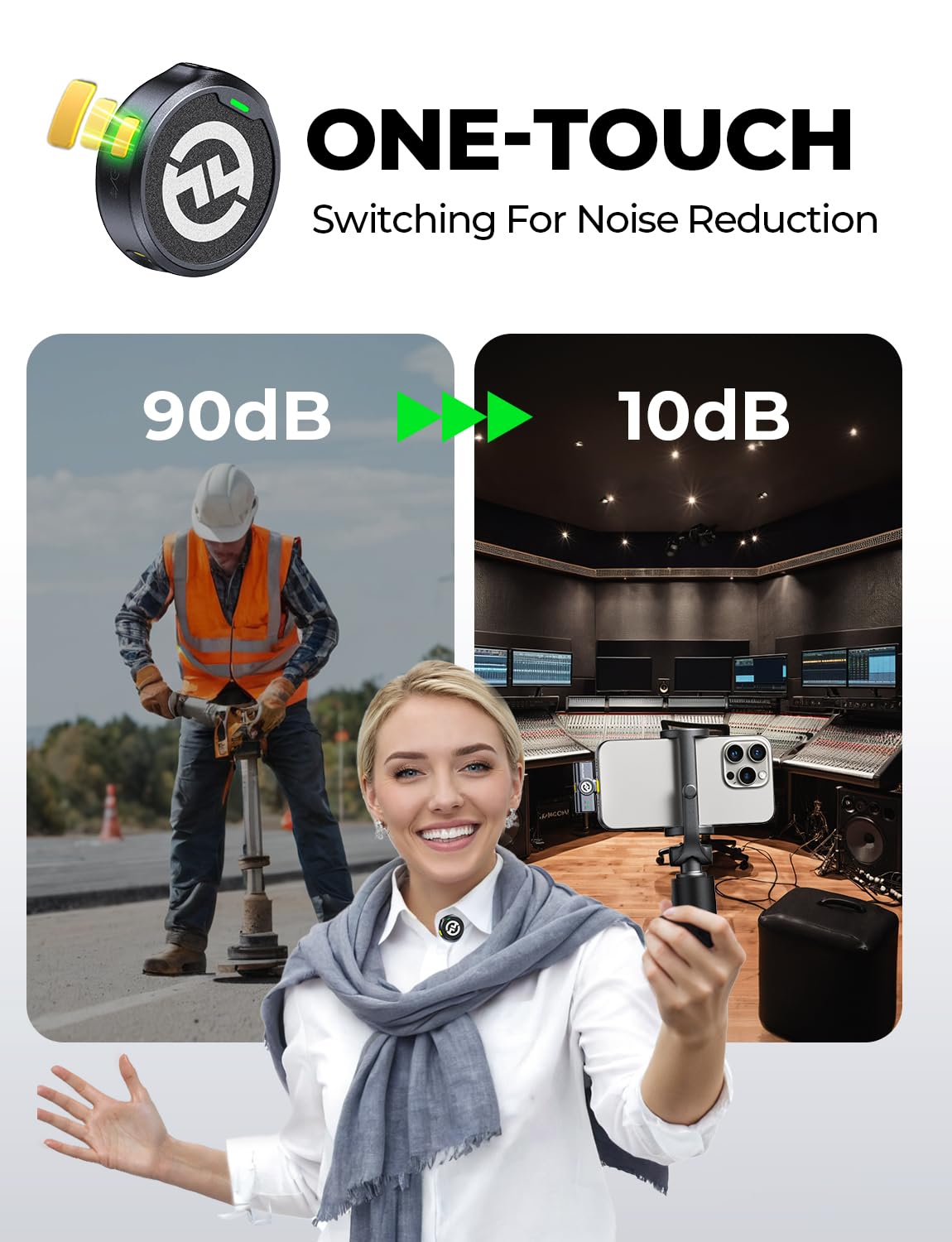 Hollyland Lark M2 Wireless Microphone for iPhone/Camera/Android/PC, 48kHz/24-bit High Fidelity Audio, 300m Range, Noise Cancelling, 40h Use, YouTube