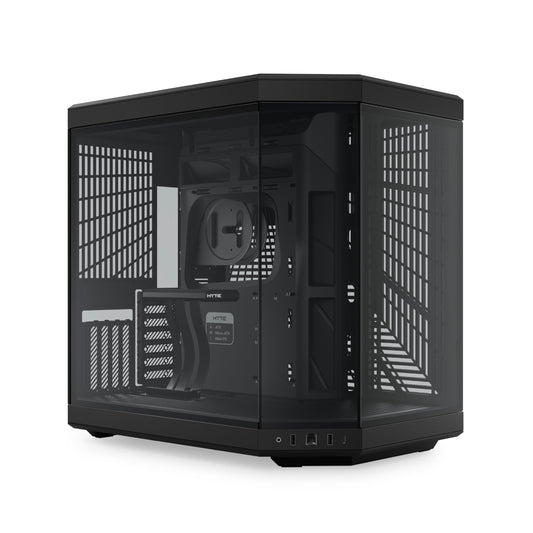 Hyte Y70 Upgraded Modern Aesthetic Dual Chamber Panoramic Tempered Glass Mid-Tower ATX Computer Gaming Case with PCIE 4.0 Riser Cable Included, Black