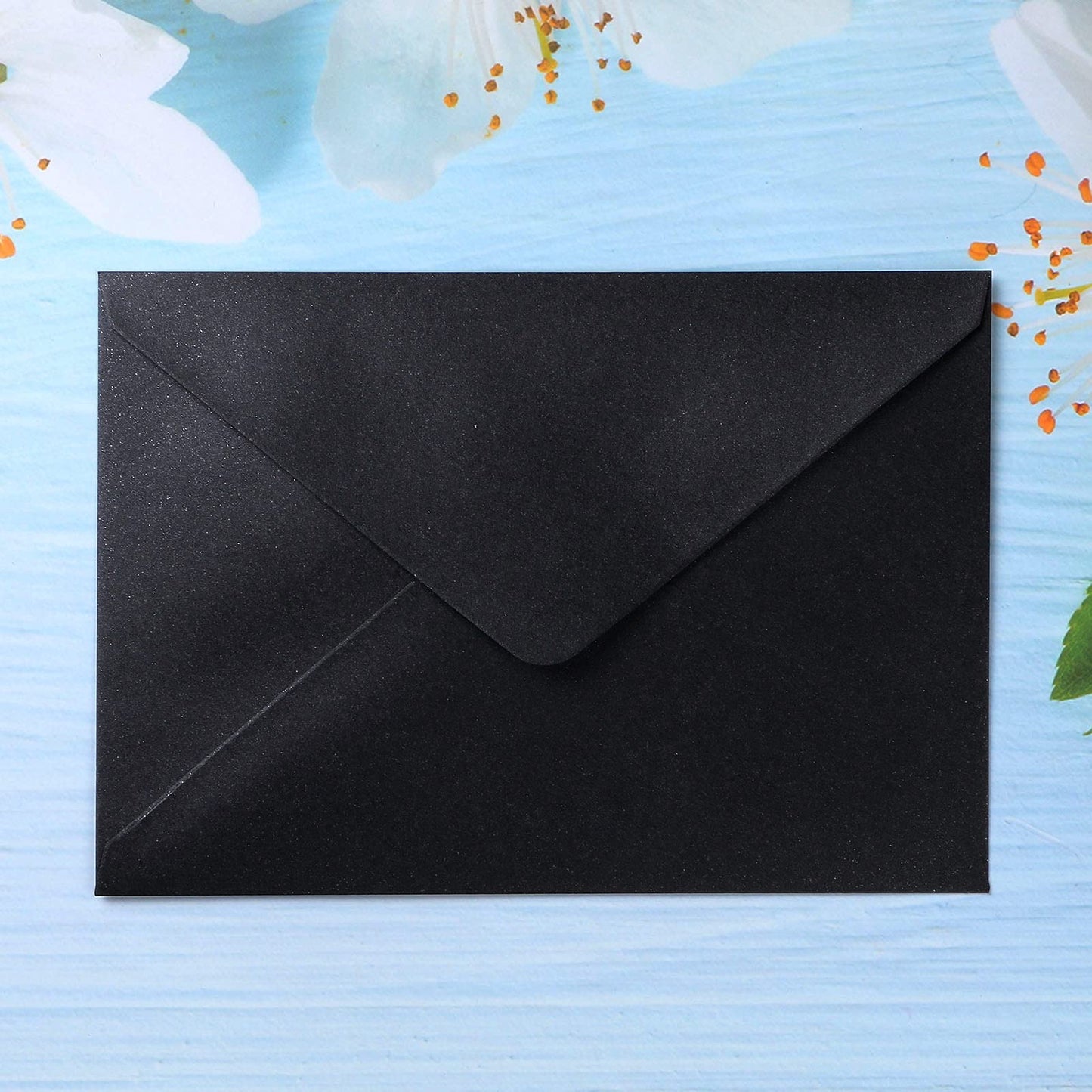 PONATIA 50 Pieces/Lot A7 Silver Glitter Envelopes, 5.25 x 7.5'', Perfect for 5x7'' Weddings, Invitation Cards,Graduation Invite