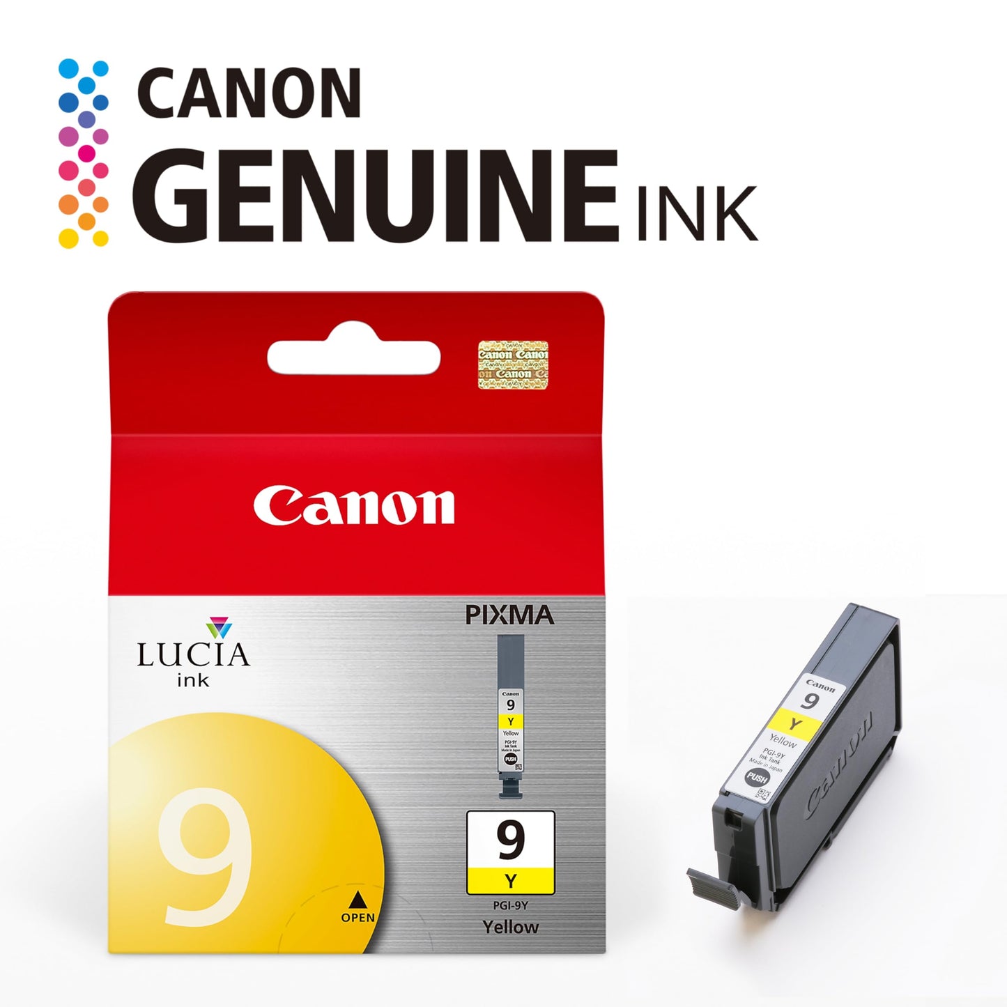 Canon PGI-9 Genuine Yellow Ink Tank, Compatible with Pro9500, Pro9500 Mark II, MX7600, and IX7000 Printers
