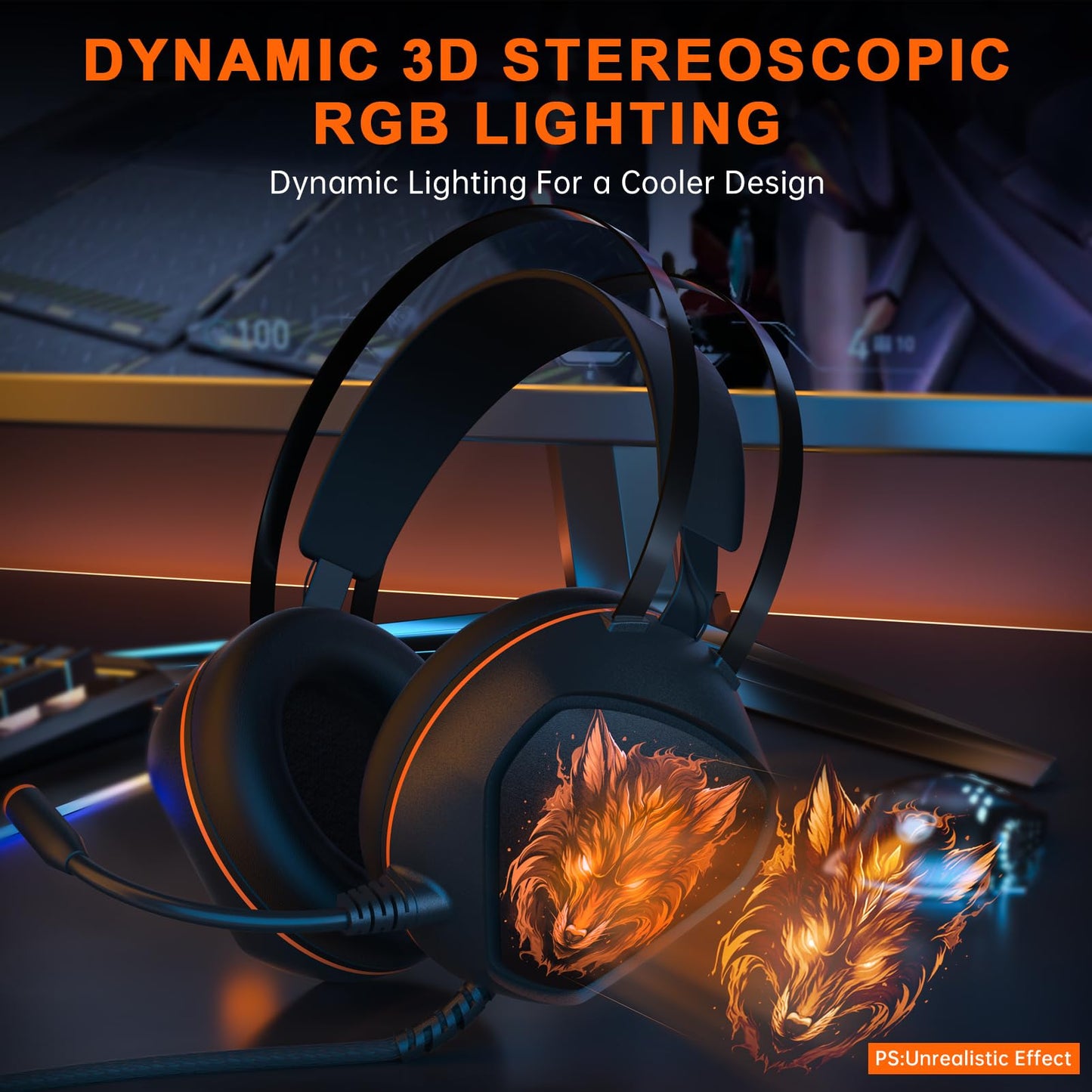 Gaming Headset for Xbox Series X/S, Xbox One, PS5, PS4, PC with 7.1 Surround Sound, Wired Gaming Headphone with Noise Cancelling Mic, Dynamic RGB
