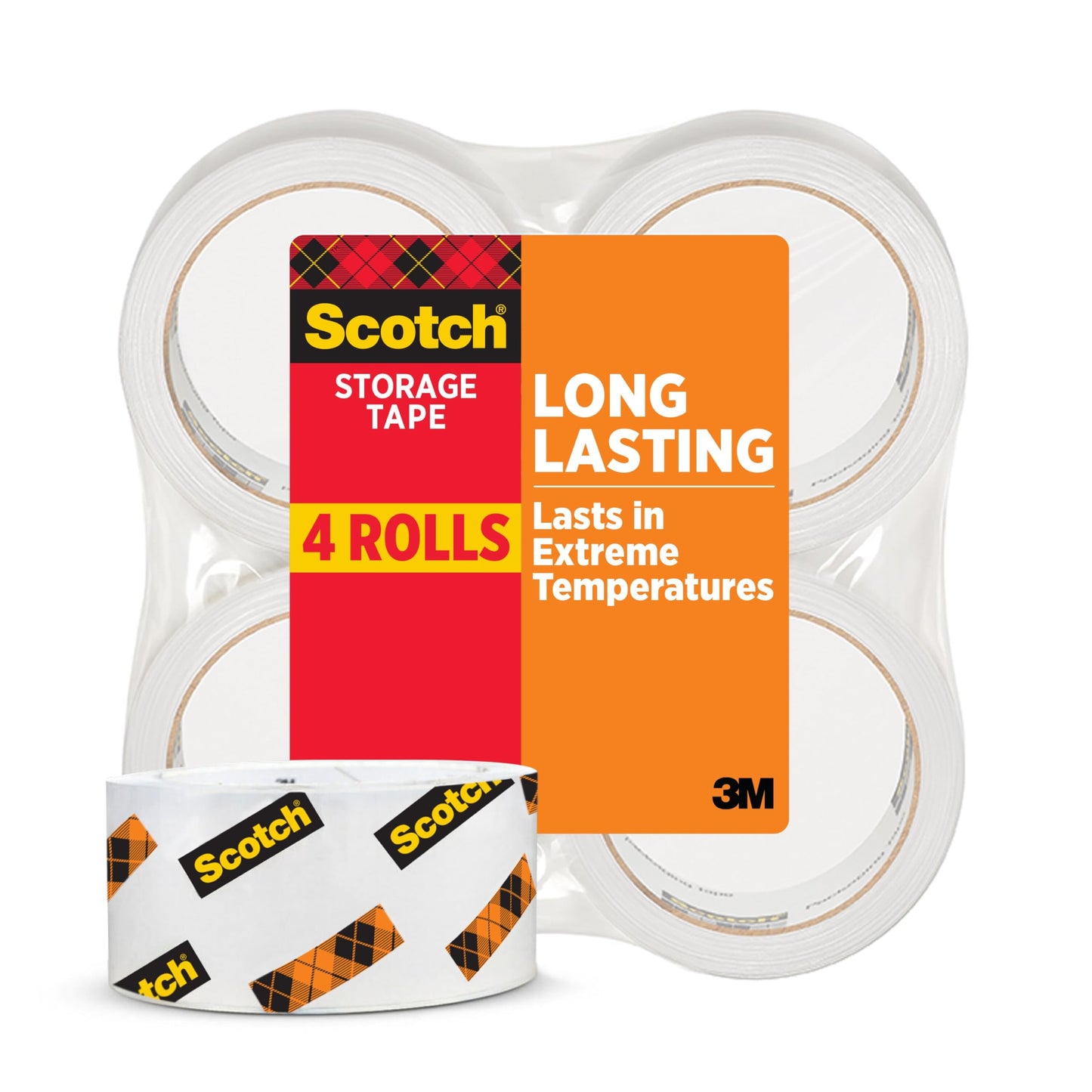 Scotch Long Lasting Shipping and Storage Tape with Dispenser, 1.88 in. X 54.6 Yd., 4 -Pack
