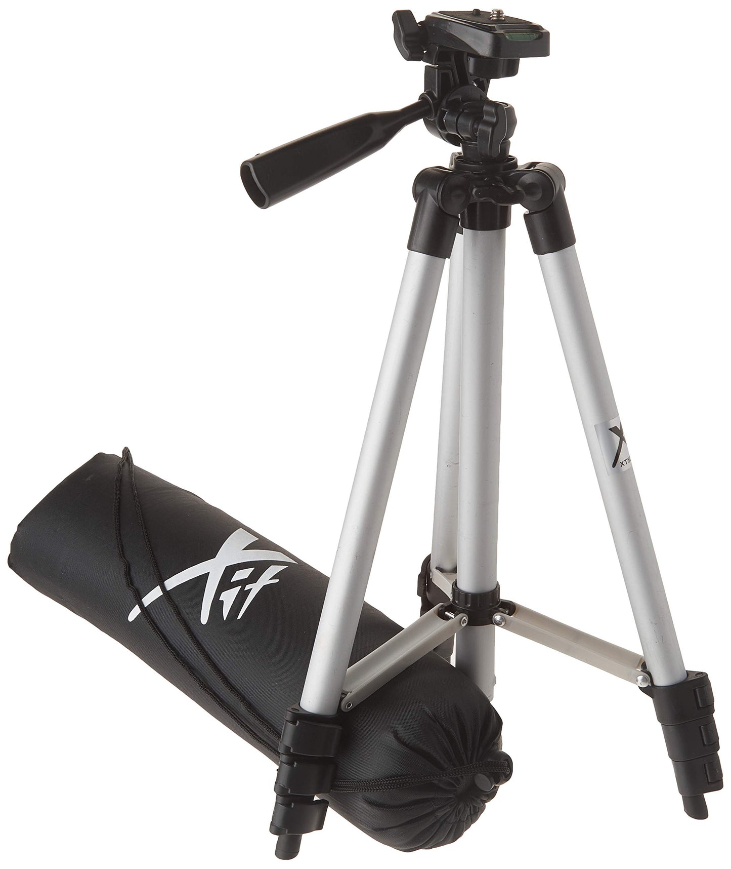 50 Inch Aluminum Camera Tripod with 3-Way Pan Head & Quick-Release Plate - Lightweight DSLR & Mirrorless Tripod with Bubble Level for Photography