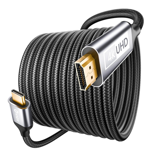 VIOY USB C to HDMI Cable 3.3 FT, 4K@30HZ Type c to HDMI Braided Cord(Thunderbolt 3/4) Compatible for MacBook Pro/Air, iPhone 16/15 Pro/Max, iPad, Dell