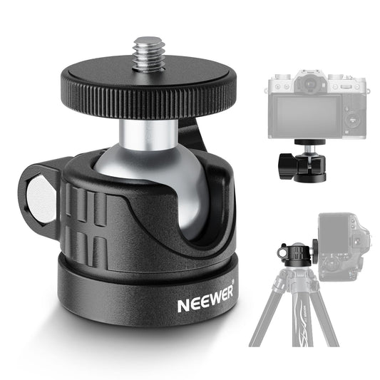 NEEWER Basic Mini Ball Head, Portable Tripod Head Camera Mount Adapter with 1/4" Screw for Compact DSLR Action Cam Phone LED Ring Light Monopod