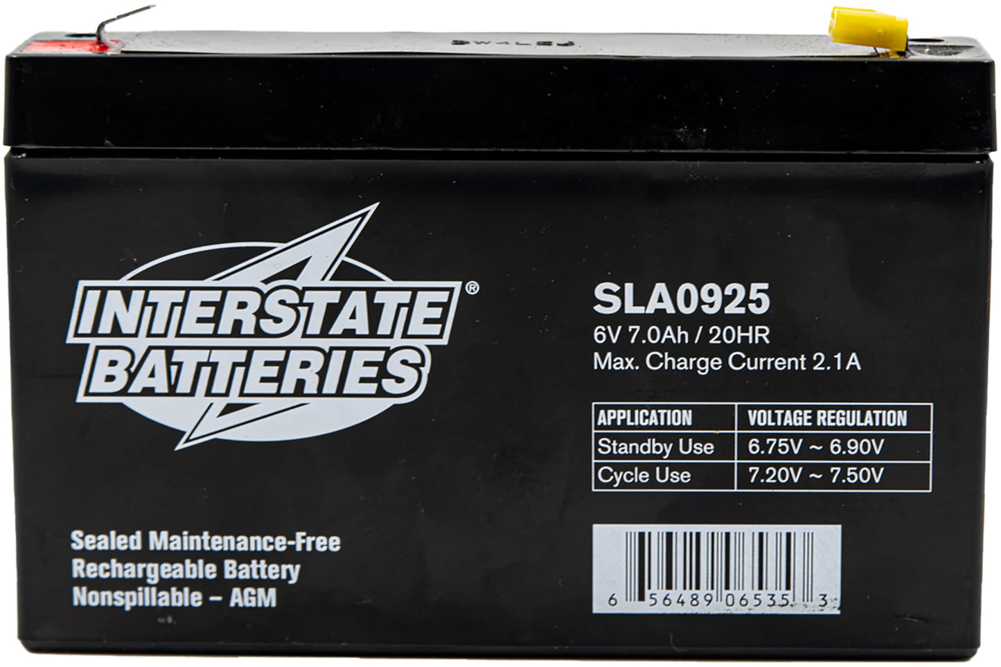Interstate Batteries 6V 7Ah Battery (F1 Terminal) SLA AGM VRLA Rechargeable Replacement for Electric Fences, UPS Backup Systems, Solar, Medical…