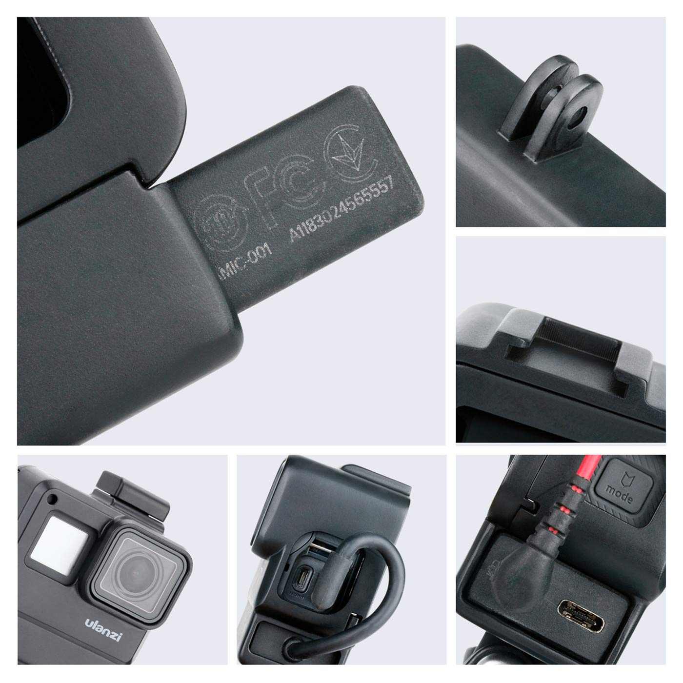 V2 Housing Case Vlogging Frame with Microphone Cold Shoe Mount Compatible for GoPro Hero 7 6 5 Mic Audio Adapter Action Camera Accessories