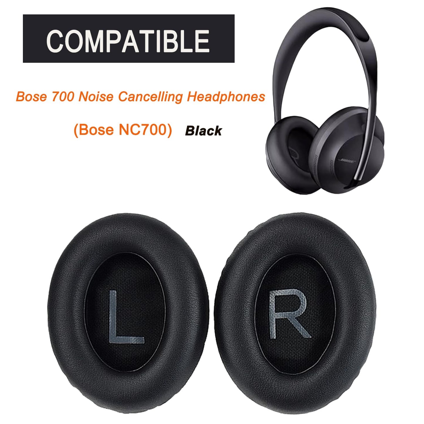Upgraded Replacement Ear Pads for Bose 700 Noise Cancelling Headphones (NC700) - Softer PU Leather, Luxurious Memory Foam, Added Thickness, Extra