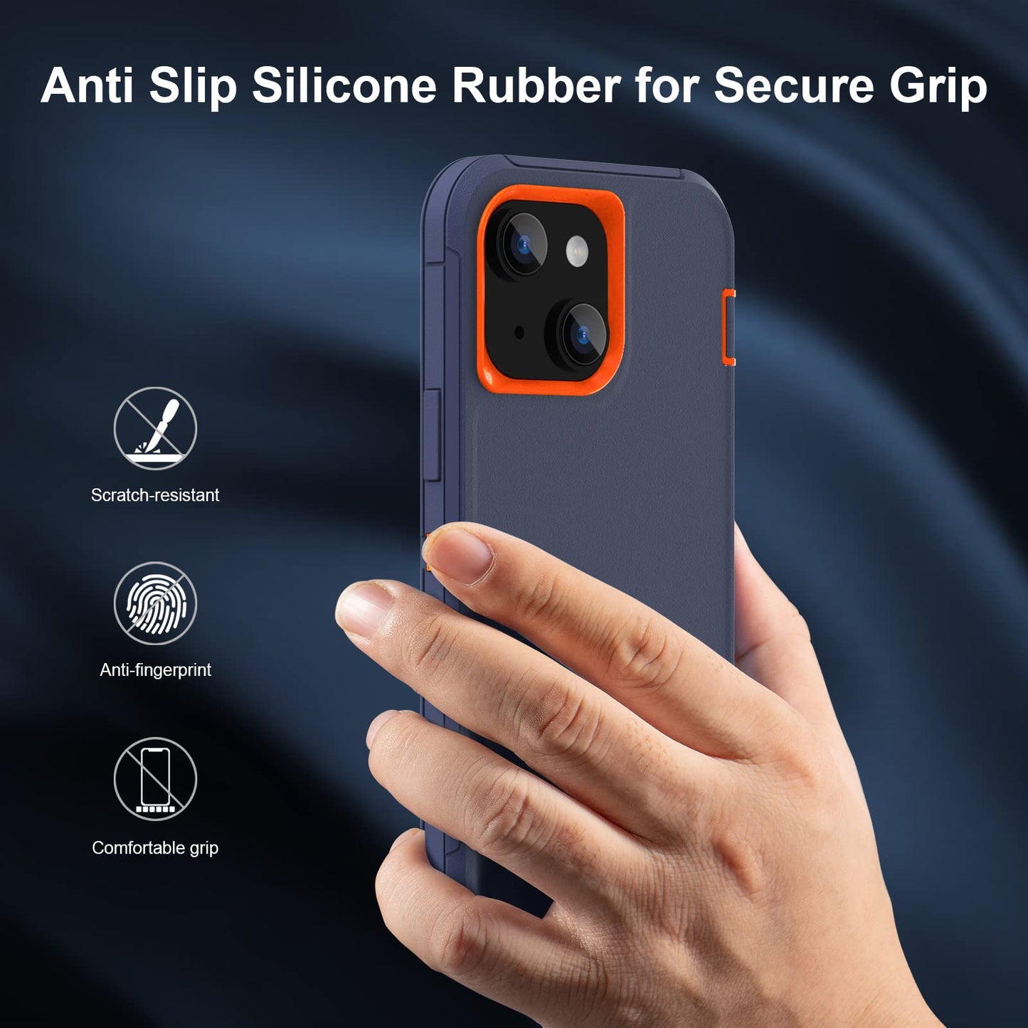 Sansunto for iPhone 16e Case, Protective Cover for 13, 14, 15, 16E 6.1", Heavy Duty Shockproof Drop Proof 3 in 1 Cover, Rugged Hybrid Durable Phone