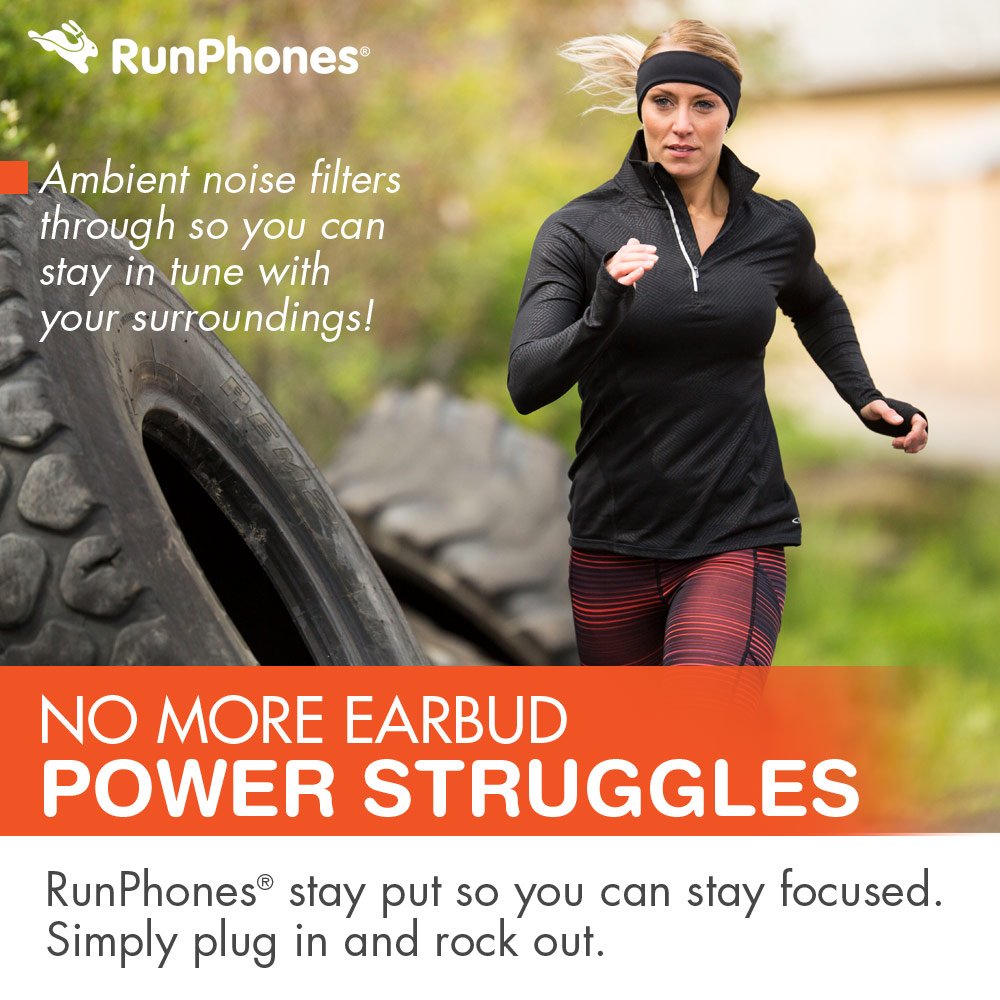RunPhones Classic Exercise Headphones | Ideal for All Workouts | Precise Sound, Slim Speakers in a Moisture-Wicking Headband | (Royal Blue, S)