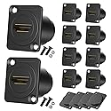 YQMRCZRF 14PCS HDMI Panel Mount Coupler and Panel-Mount Blank Plate Set? HDMI D-Type Pass Through Connector, Female to Female 4K Adapter, Bulkhead
