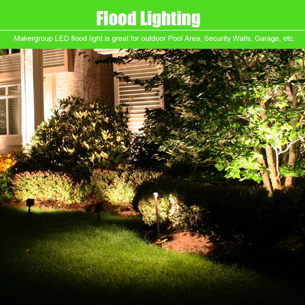 Makergroup LED Flood Light Outdoor Low Voltage12V, Replaceable 3W MR11 LED Bulb Warm White 2700K-3000K, Weatherproof for Garden Yard Landscape