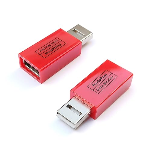 PortaPow USB Data Blocker (2 Pack) - Protect Against Juice Jacking