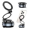 LENEZEN 2025 Upgraded Metal 360° Adjustable Vacuum Suction Cup Phone Mount [98LB Suction], Magnetic Phone Holder for Car, Foldable Portable iPhone