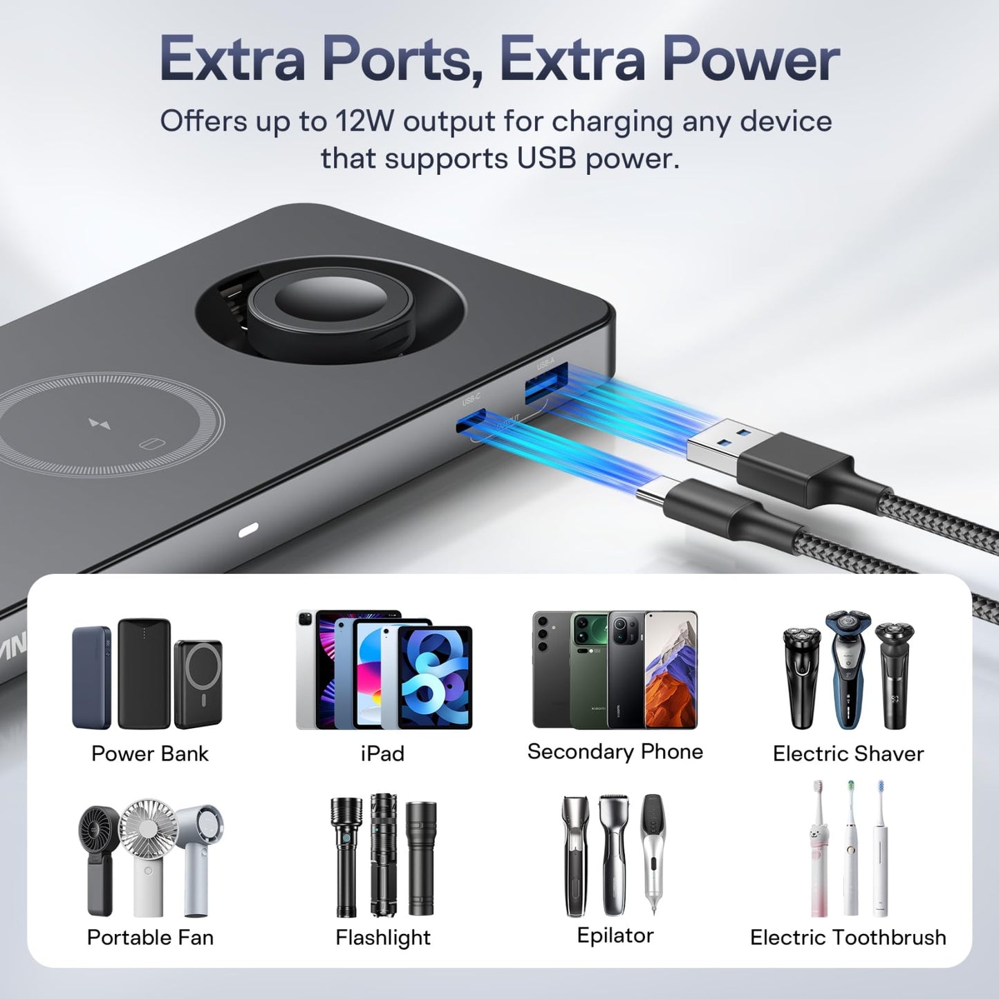 AC ISLAND 5-in-1 Qi2.2 Wireless Charger for MagSafe, 25W Foldable Magnetic Stand, Travel Charging Station for iPhone 17-12 & Air Series, Apple Watch