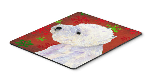 Caroline's Treasures LH9315MP Westie Red and Green Snowflakes Holiday Christmas Mouse Pad, Hot Pad or Trivet for Home Office Gaming Working Computers