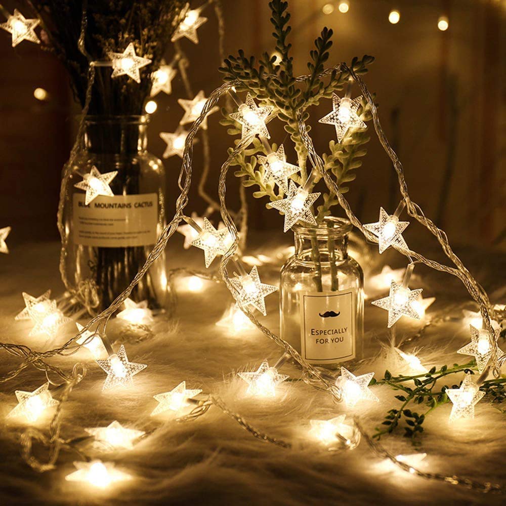 Merdeco Star String Lights, 10ft/3M 20 LED Plug in String Lights Warm White Fairy Lights for Birthday/Christmas/Wedding/Party Indoor Outdoor