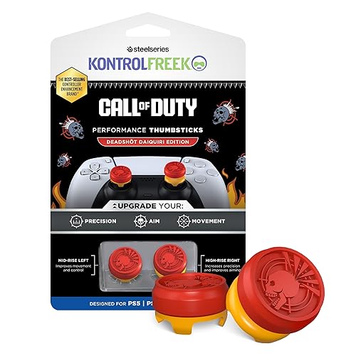 KontrolFreek Call of Duty Deadshot Edition Performance Thumbsticks for PlayStation 5 (PS5) and PlayStation 4 (PS4) | 1 High-Rise, 1 Mid-Rise |