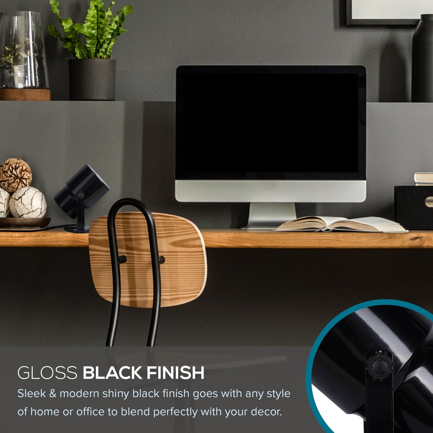 Catalina Lighting Multipurpose Spotlight Accent Lamp, Desk or Wall Mount Lamp for Office, Living Room, Dorm or Bedroom, Smart Home Compatible, Bulb