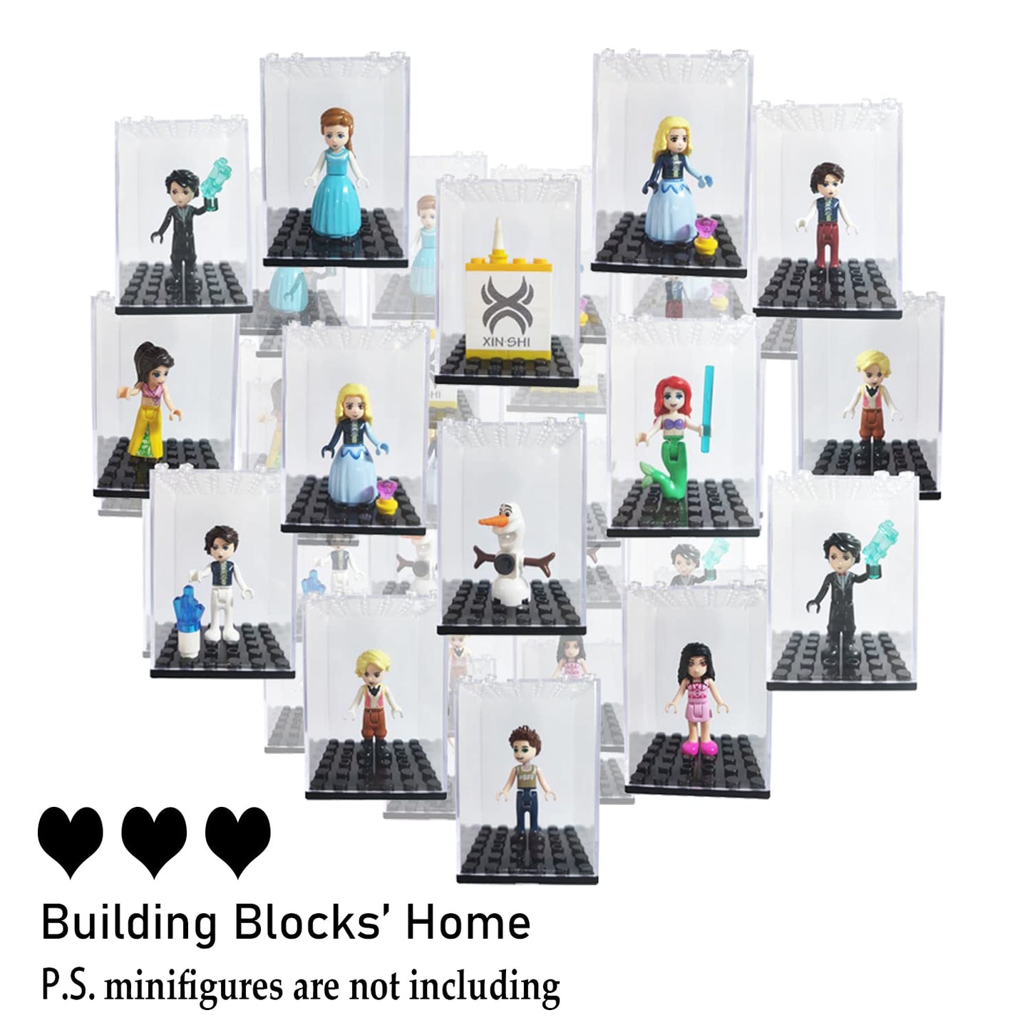 Minifigures Display Case, Acrylic Building Block Display Box, Action Figure Toys Storage for Lego Minifigure, Fit for Lego Lovers(12PCS)