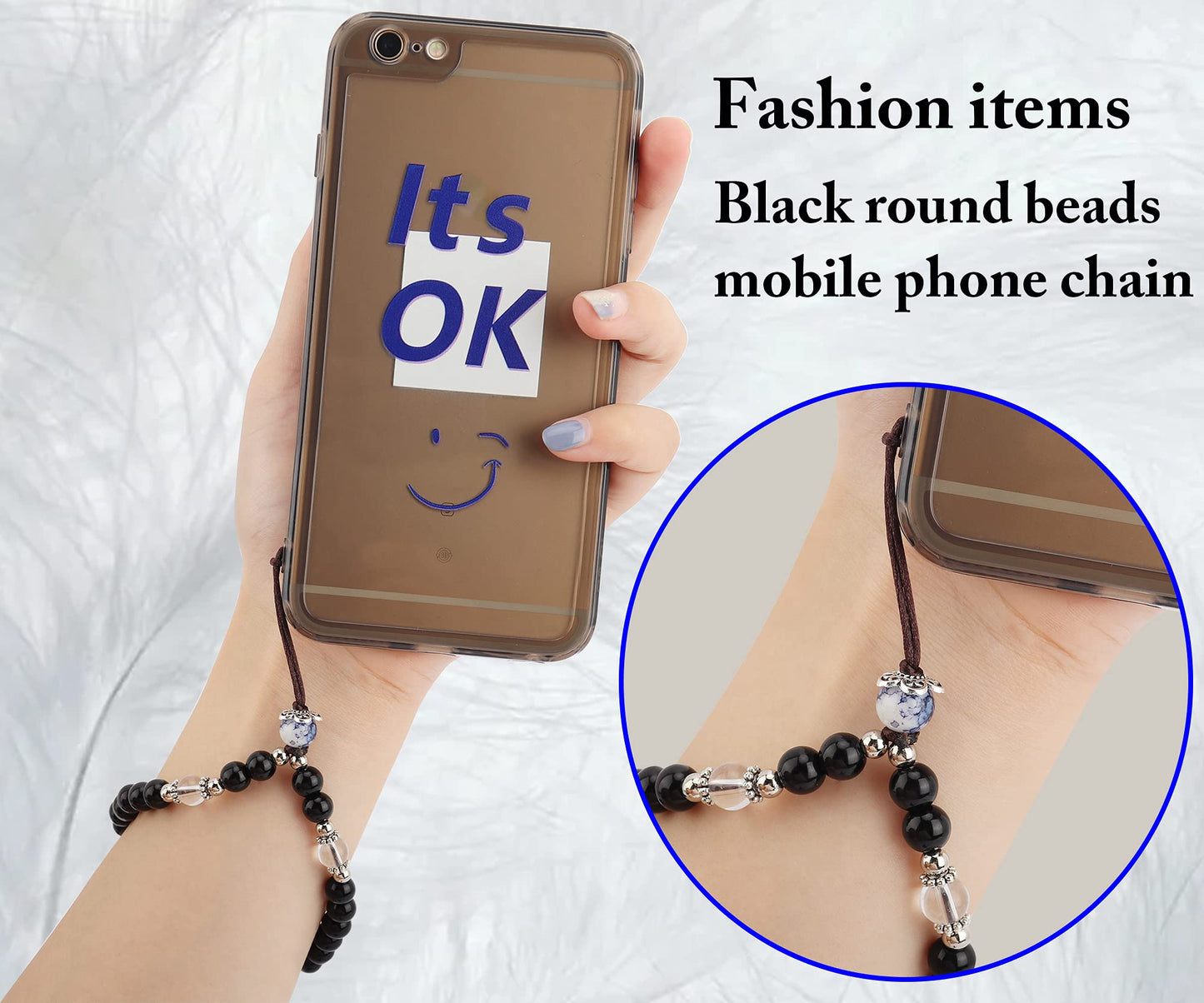 zdyCGTime (2Pack Mobile Phone Lanyard Crystal Bead Wrist Lanyard with key Chain, Mobile Phone Camera Wallet MP3 MP4 U disk PSP key chain