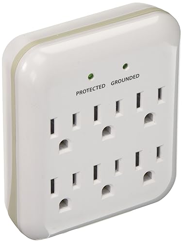 Powerzone OR802115 Surge PROTECTOR Tap, 125 V, 15 A, 6 Outlet, White