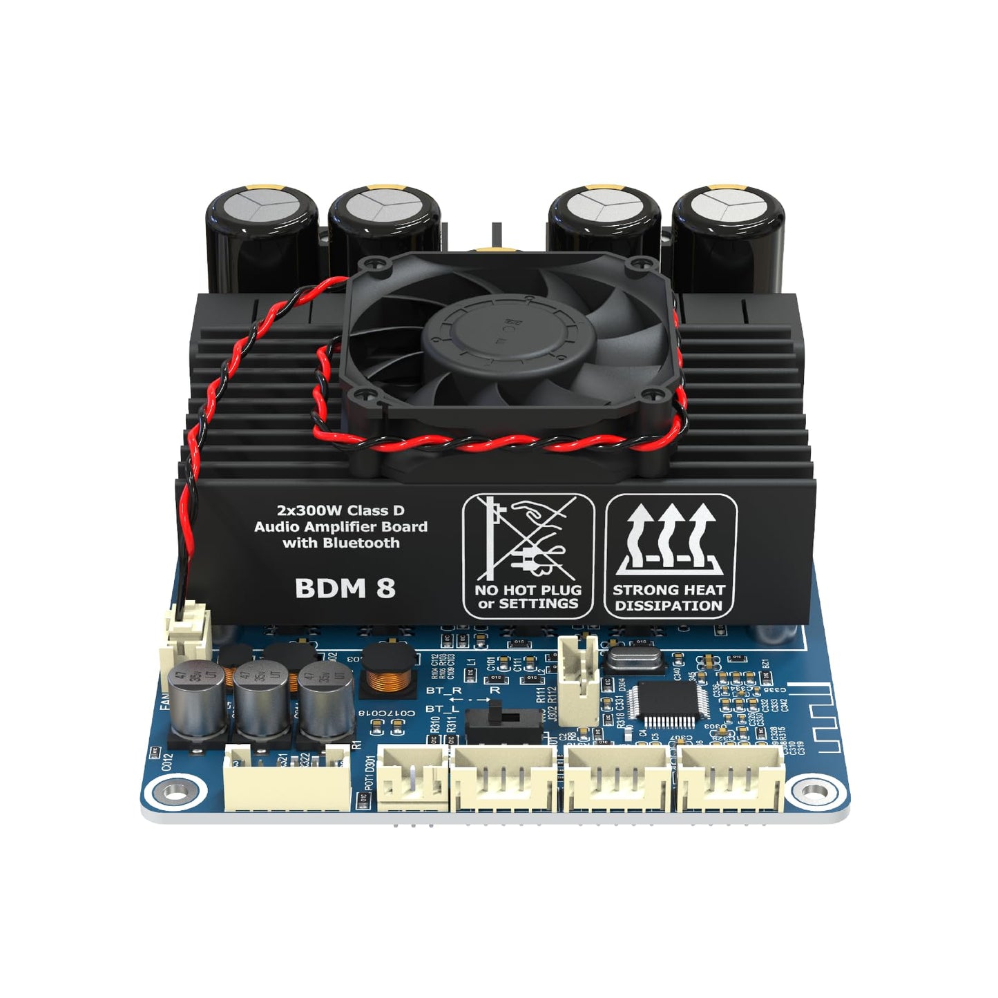 TPA3255 DSP PC UI 300W x 2 Stereo Bluetooth 5.3 High Power Audio Amplifier Board, DC18-48V AUX Input with Volume Control for Home Theater and Speakers