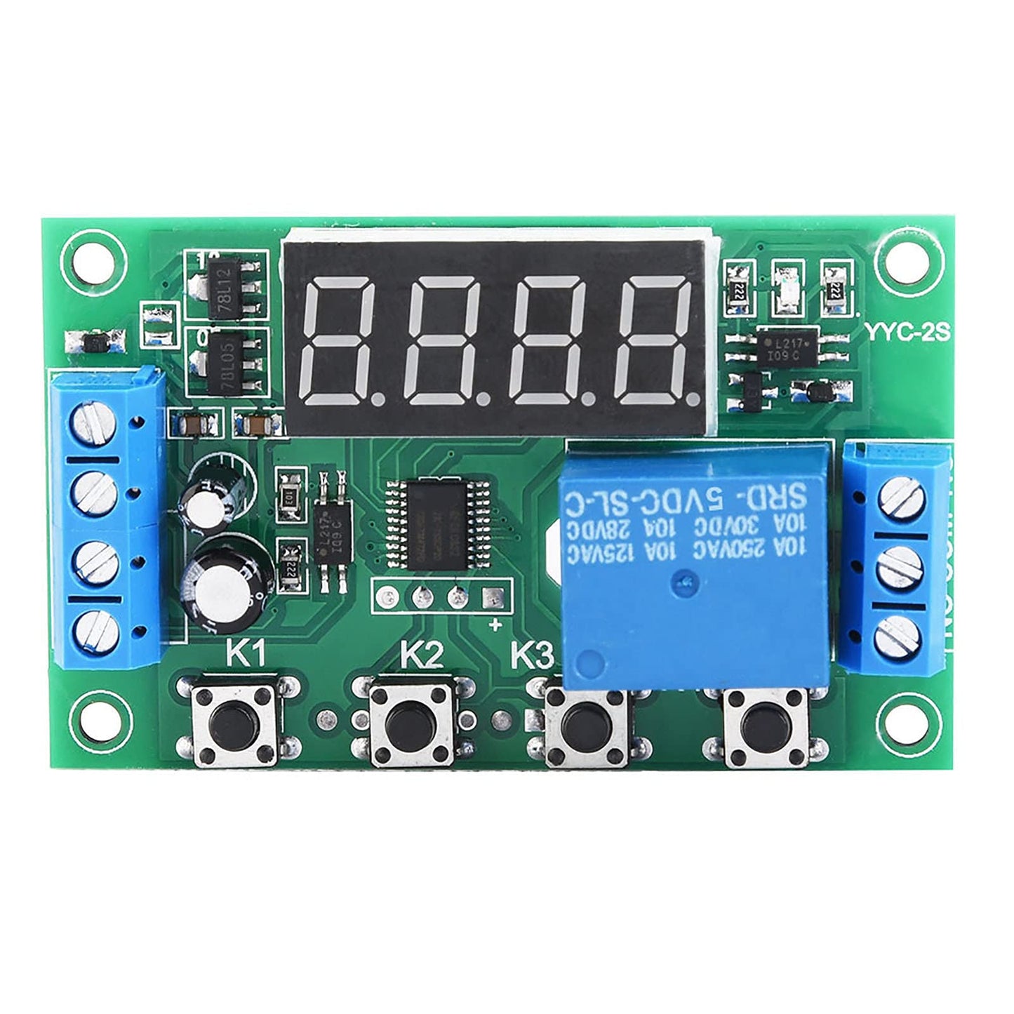 Timer Relay Module, 5V Adjustable LED Display Automation Control Switch, 24 Functions, 5A Output Power, Industrial Electrical Accessories