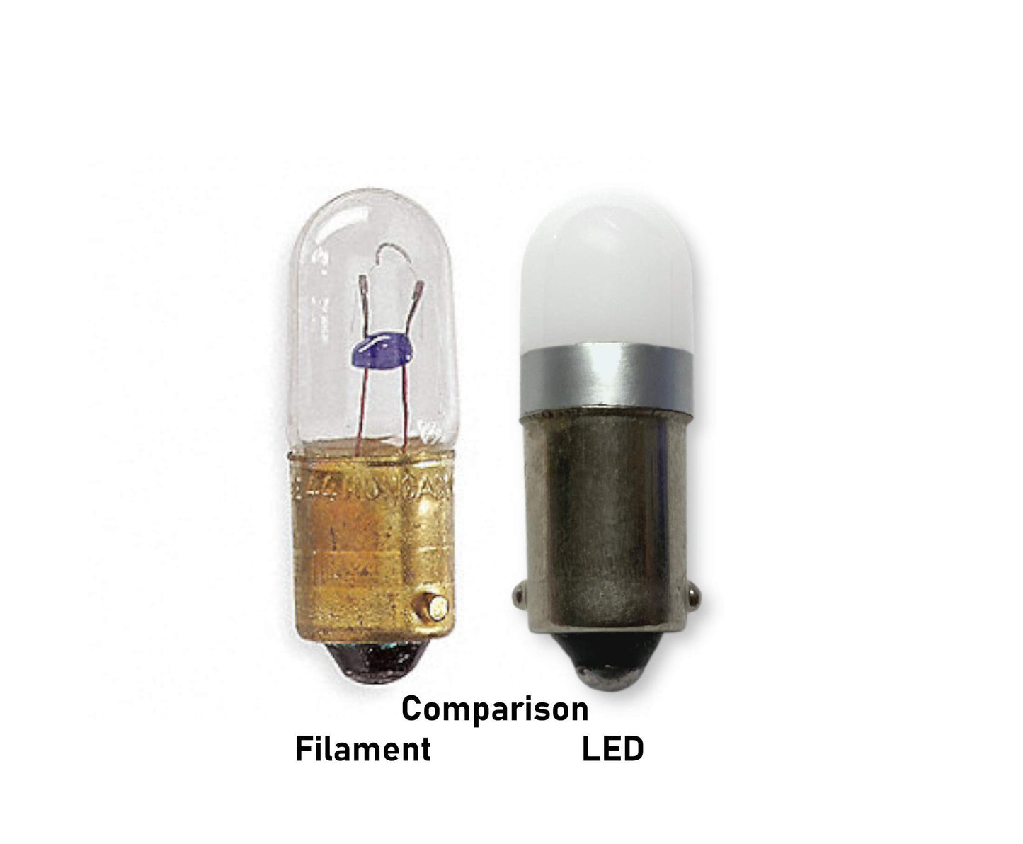 #313 Miniature Bayonet Bulb LED Replacement (2-Pack) | 28vdc | Ba9s Base | Bulb Shape: T3 1/4 | Replaces Bulb Numbers: 313 1818 1819 1820 1820BTS 1829