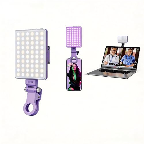 Selfie Light for iPhone-camera light for content creator -portable light-Clip on Light with 3 Mode&10 Brightness Levels, Ring Light for Phone