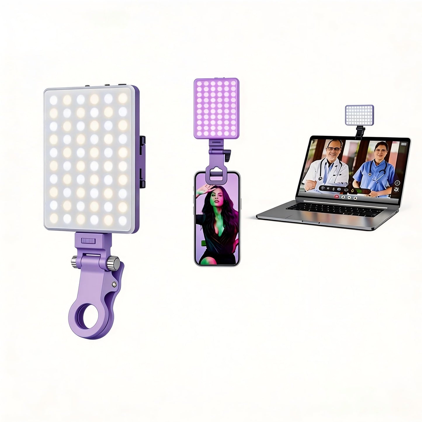 Selfie Light for iPhone-camera light for content creator -portable light-Clip on Light with 3 Mode&10 Brightness Levels, Ring Light for Phone