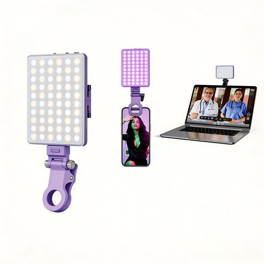 Selfie Light for iPhone-camera light for content creator -portable light-Clip on Light with 3 Mode&10 Brightness Levels, Ring Light for Phone