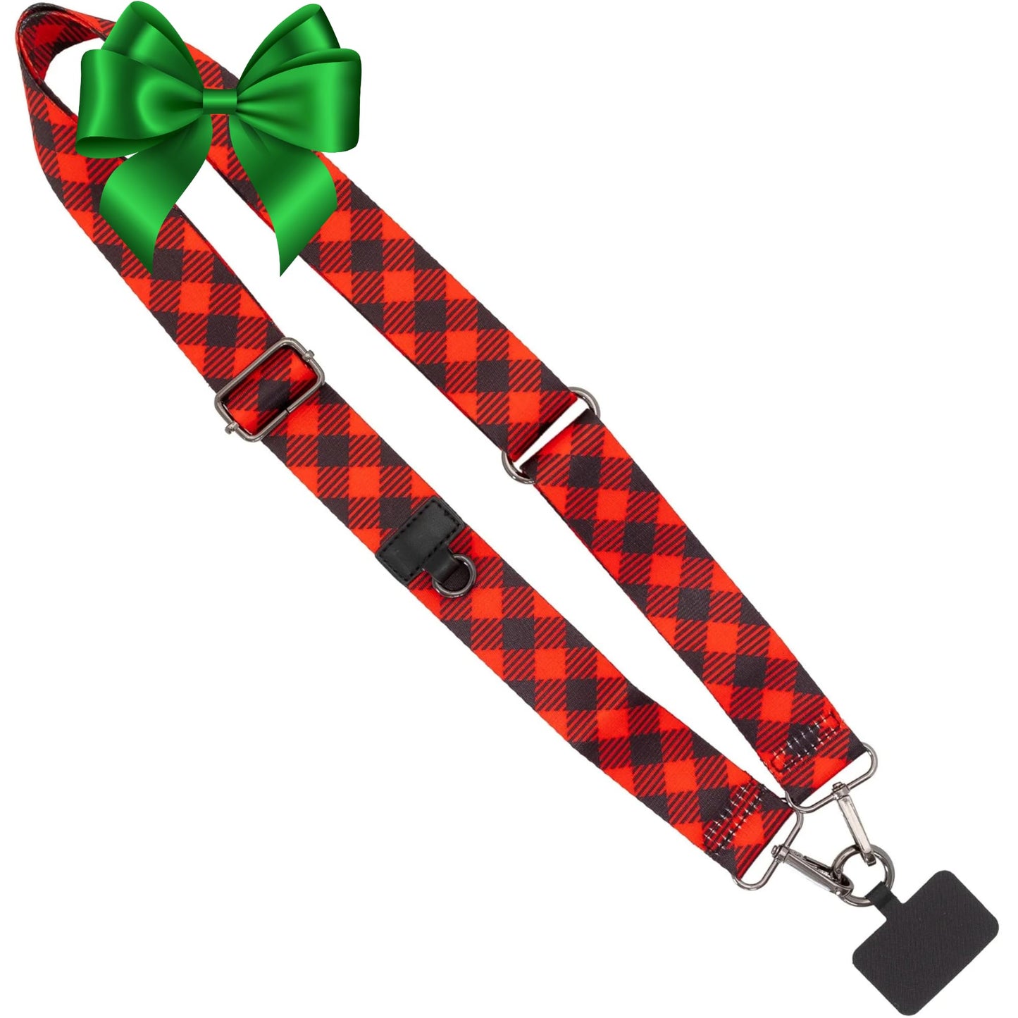 Save the Girls Clip and Go Crossbody Phone Strap in Christmas Plaid - Limited Edition Phone Lanyard for Women